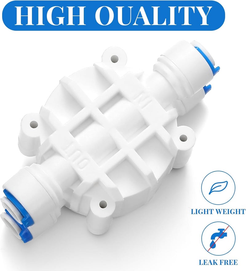 Colingmill 4 Pack 1/4 Inch Tube Automatic Shut off Valve, with Quick Connect Fittings, for Ro Reverse Osmosis Water Filter System, White - Image 5